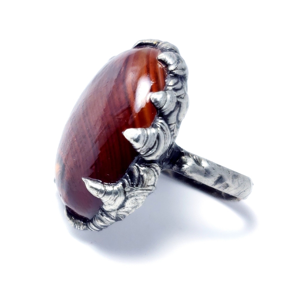 Red agate ring - Picture 4 of 8